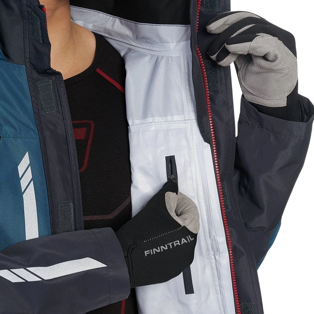 Geacă Finntrail Greenwood albastră – geacă impermeabilă pentru